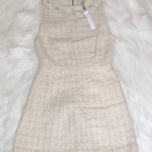 Alice + Olivia Haven Embellished ivory Tweed Dress - Picture 4 of 8